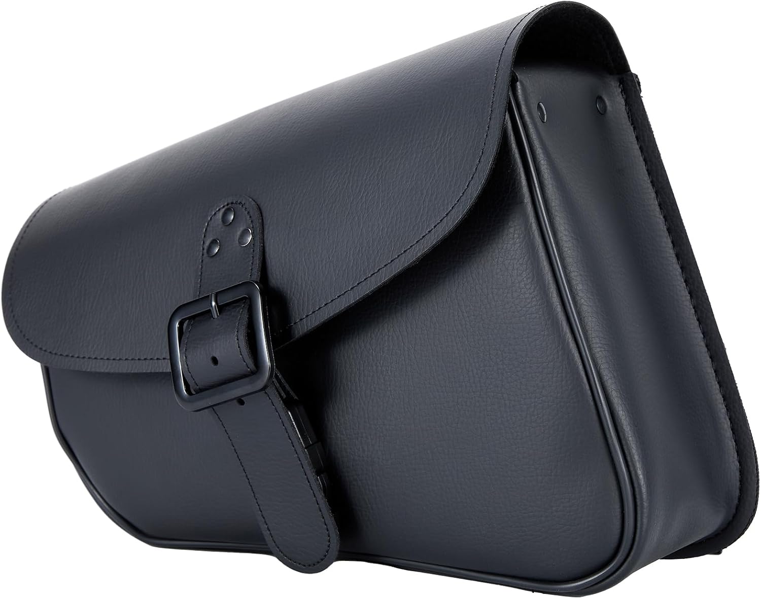 Motorcycle Swingarm Bag with Black Synthetic Leather, Swing Arm Bag Motorcycle Saddlebag Left Side Tool Bag Fit for Softail / Triangulated Swingarm Models Dyna Low Rider Fat Bob, An Adjustable Strap