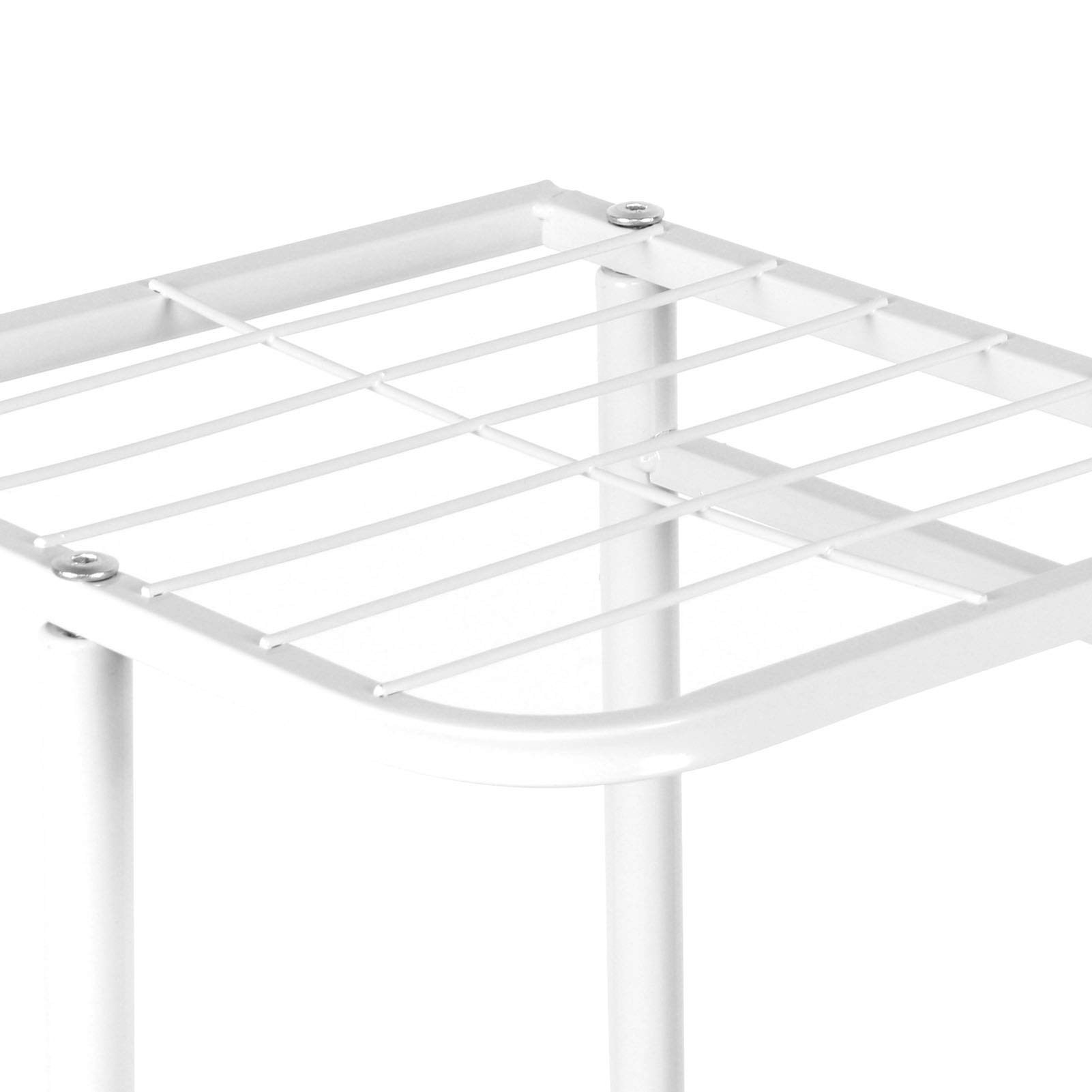 Wakects Scaffali Porta Piante Ripiano per Fiori, Scaffale Espositore per Fioriera Alto e Basso per Giardino Patio, Balcone, Soggiorno, Interno ed Esterno (5 Livelli 6 vasi)(Bianco)