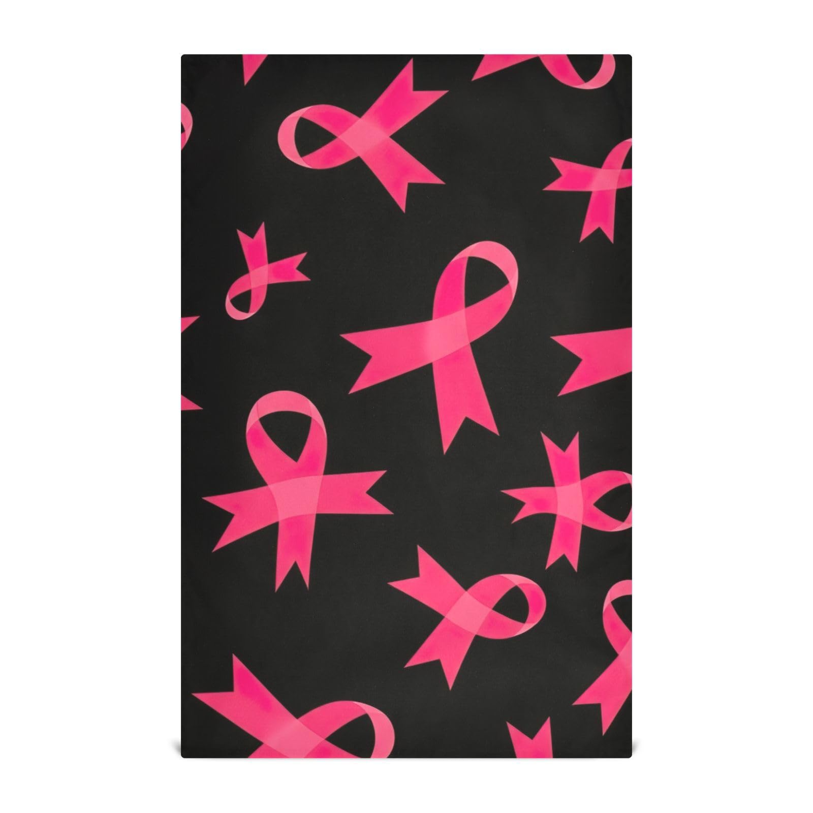 Chiffons de cuisine noirs GAIREG Pink Awareness Ribbons lot de 6 essuie-mains de 71x45 cm