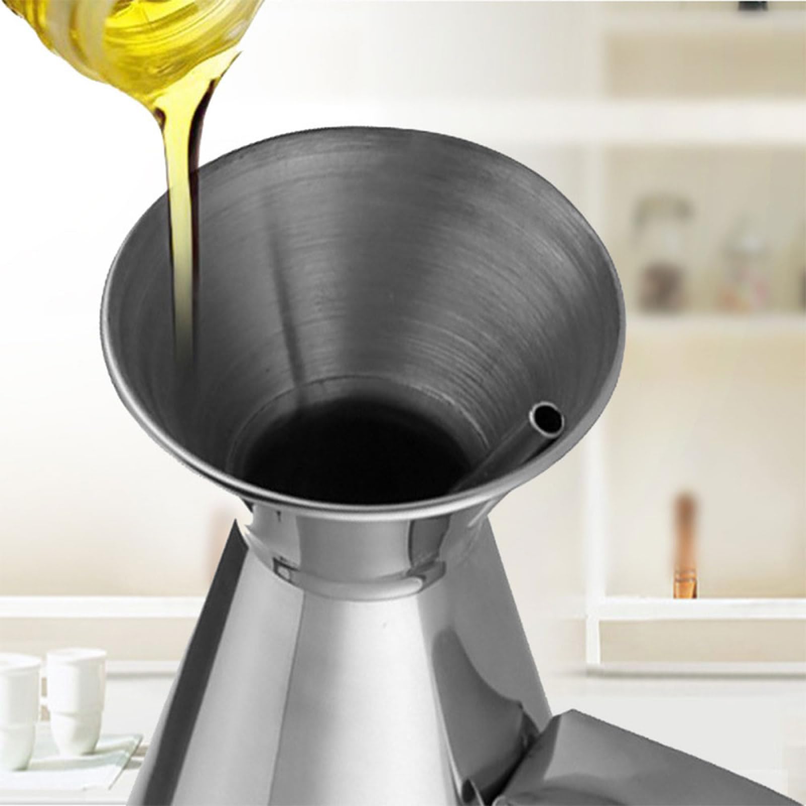 Bottiglia Olio Acciaio Inox Antigoccia 500ml - Dispenser Per Olio E Aceto Con Beccuccio Di Precisione - Foto 8