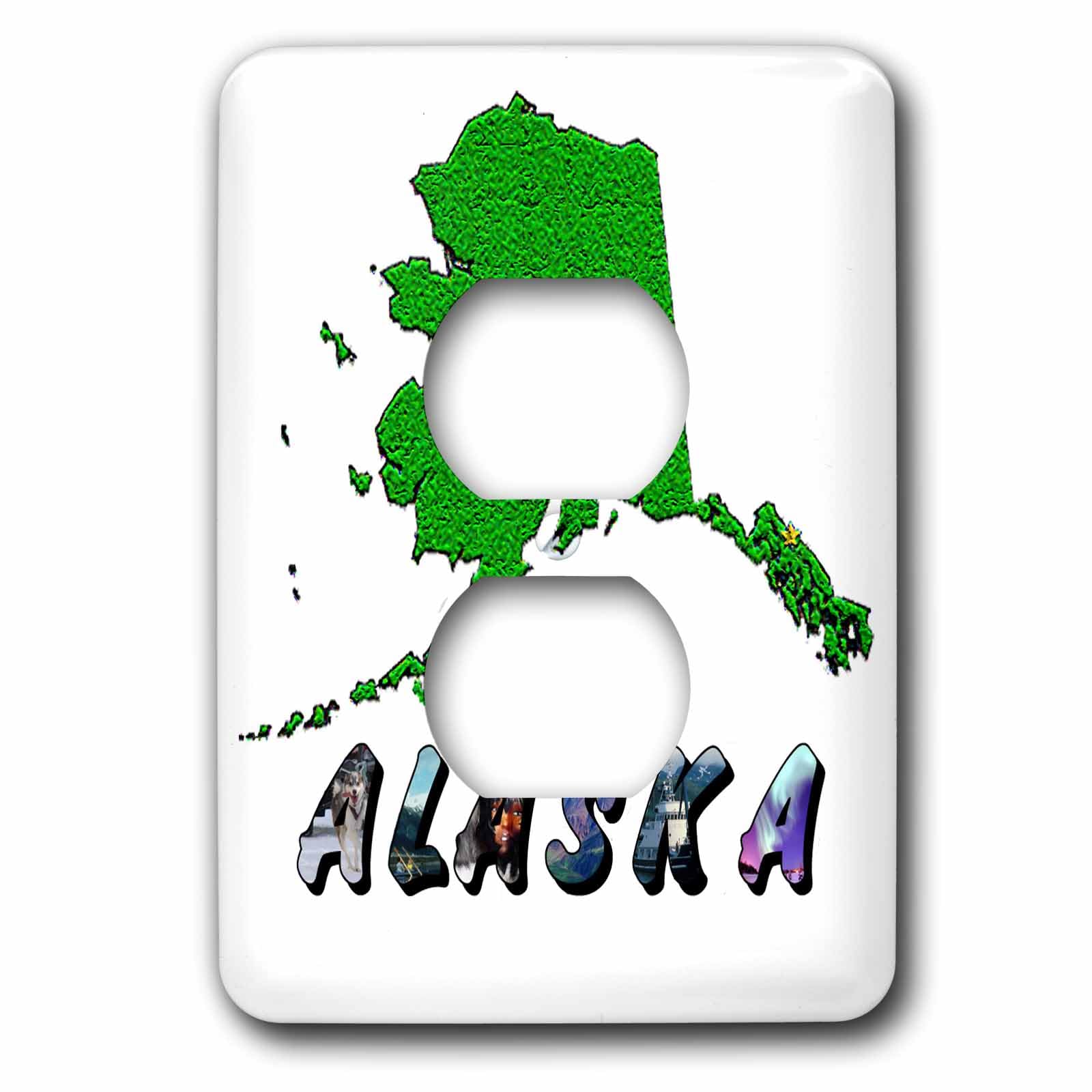 Mapa de Alaska en su salón con la cubierta de salida decorativa 3dRose