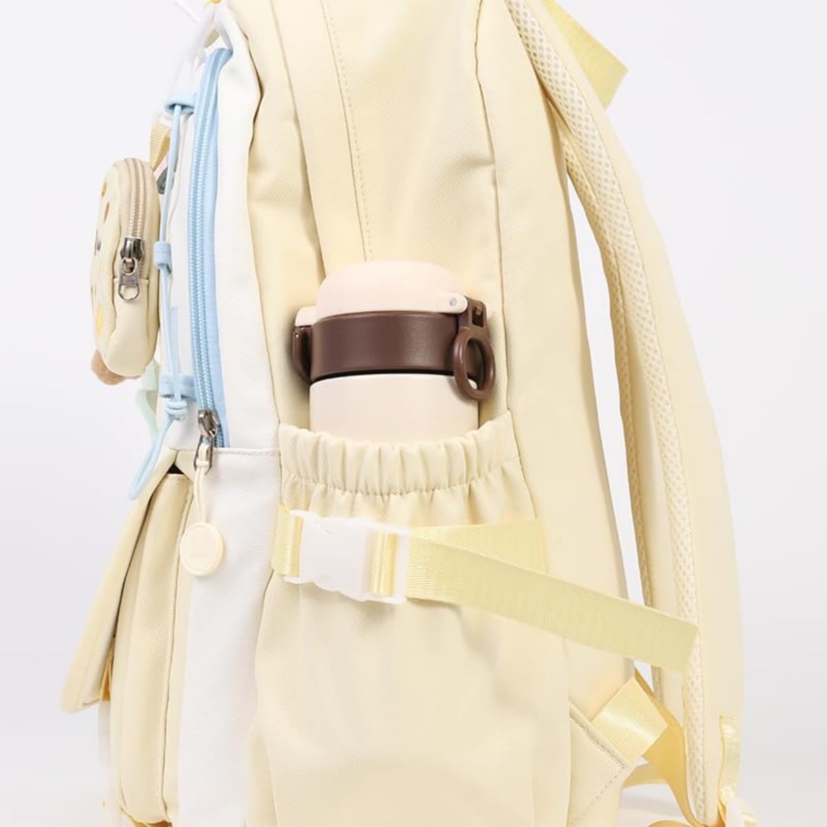 Mochila Escolar Niña Adolescente, Conjunto de Bolsos Escolares con Bandolera y Estuche, Gran Capacidad, Diseño Kawaii,3 Piezas para Adolescentes, Primaria y Secundaria (Yellow)