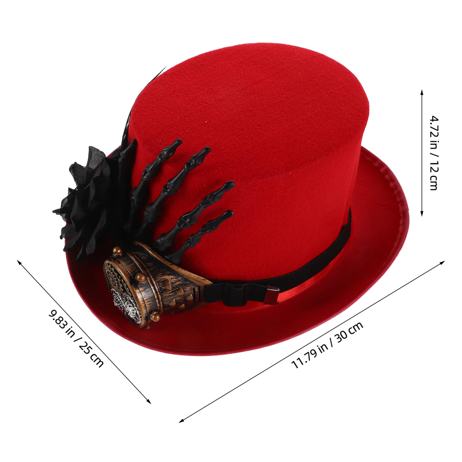 Didiseaon Sombrero de Copa de Halloween con Diseño de Calavera y Gorra de Disfraz Unisex para Fiesta de Cosplay Accesorios de Disfraz Sombrero Steampunk para Hombres y Mujeres