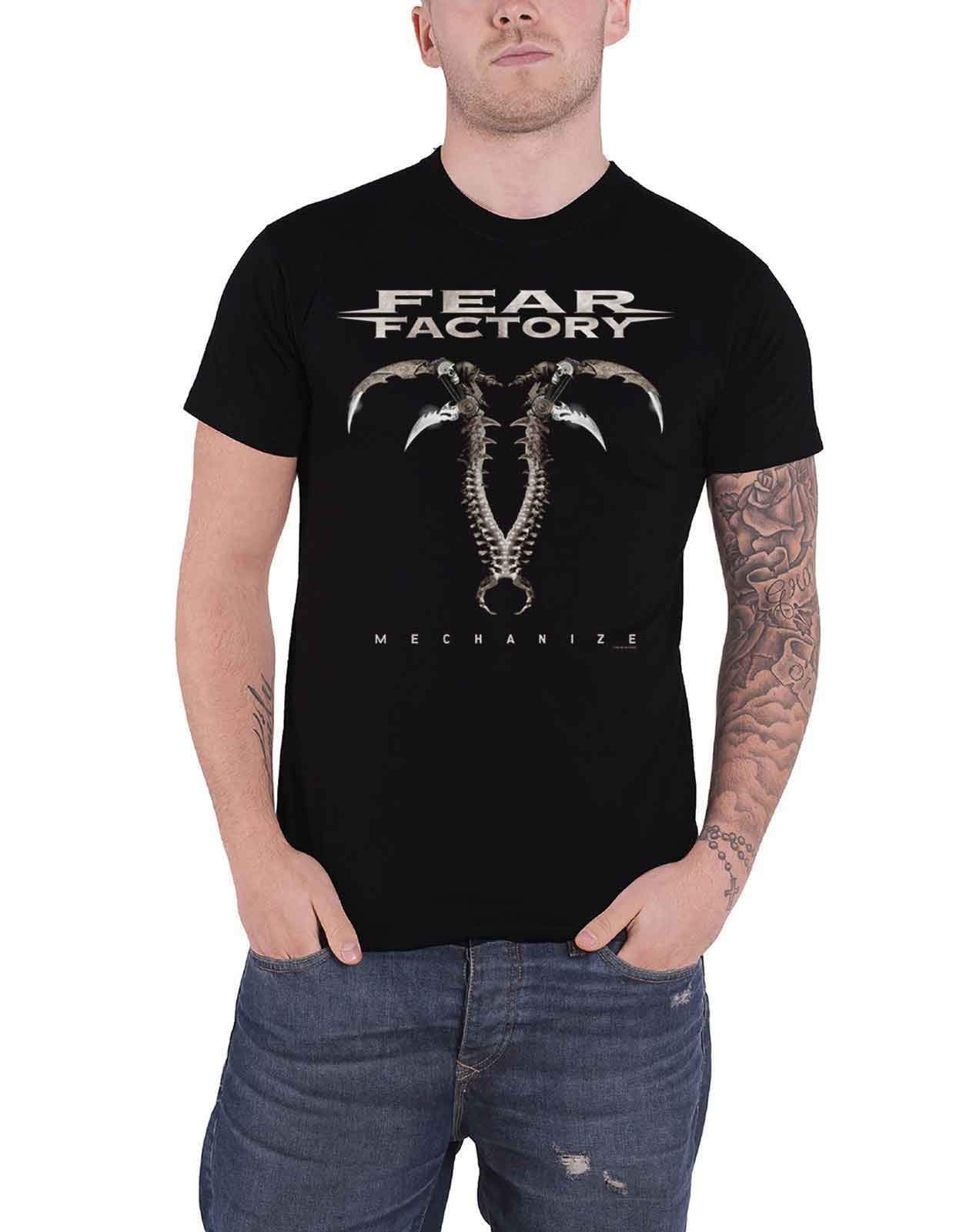 Fear Factory T Shirt Mechanize Band Logo Official Mens Black L