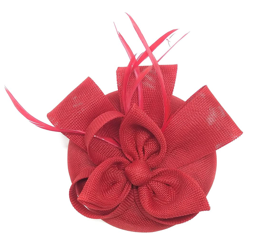 Akcesoria do włosów dla kobiet Welony ślubne Ozdobny fascynator z piór Nakrycia głowy na imprezę koktajlową,Spinka do włosów z motywem piór(Pink)