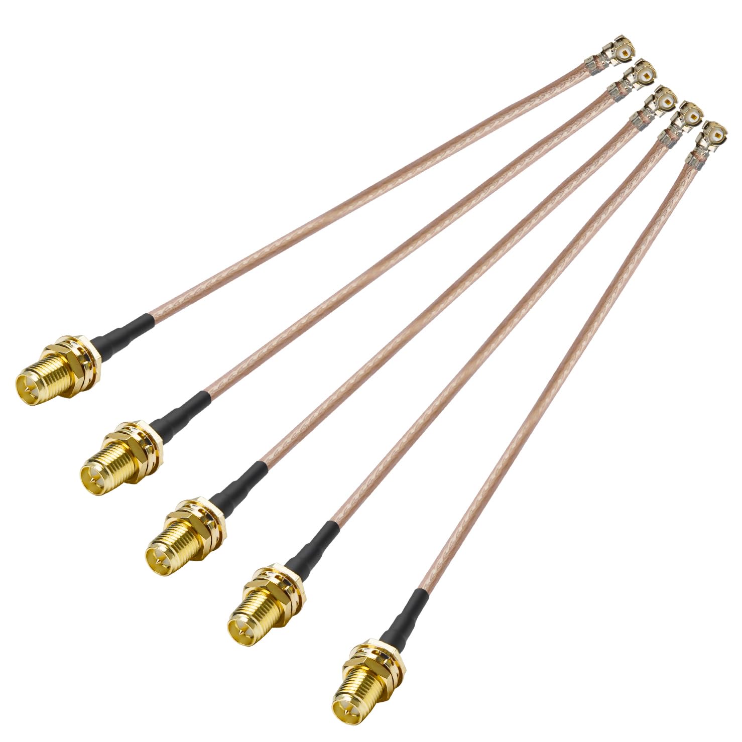5PCS RG178 RP SMA IPX Antenna Pigtail Cable, U.FL to RP-SMA Female Coaxial Cable, 6inch (15cm) Low Loss RPSMA Female to UFL MHF1 Extension Jumper Cable for Wi-Fi Radios, Antenna, Mini PCI