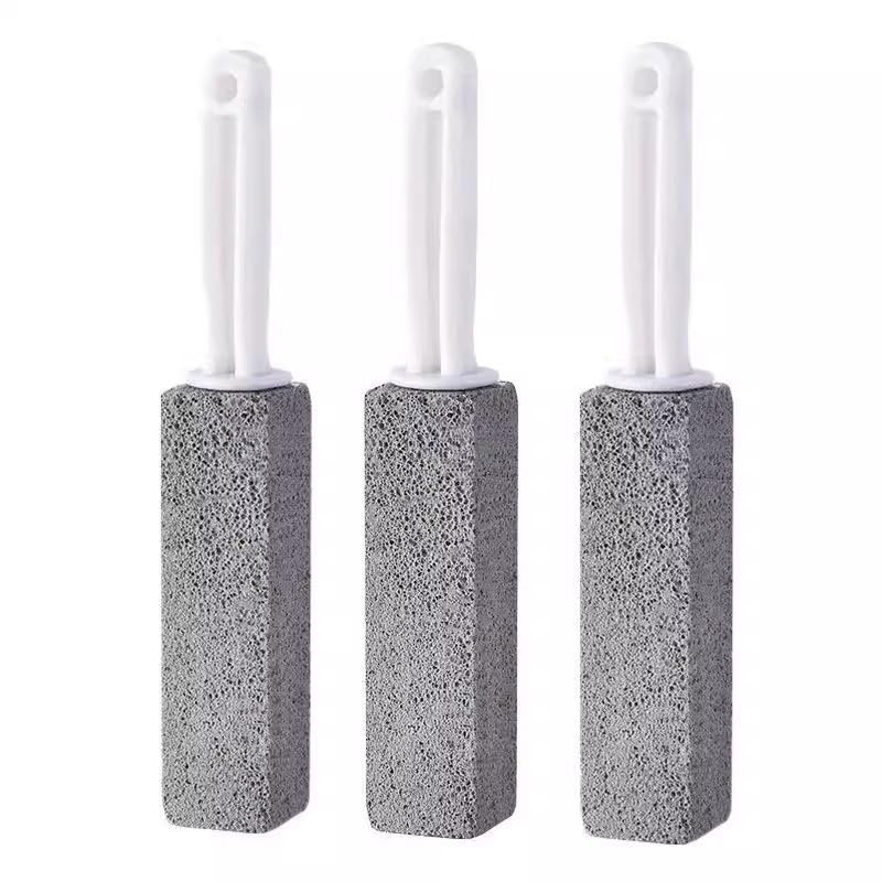 BaZuyunMd Piedra pómez para inodoro con mango, piedra de limpieza natural, eliminador de orina de cal, color gris y blanco, 4 unidades