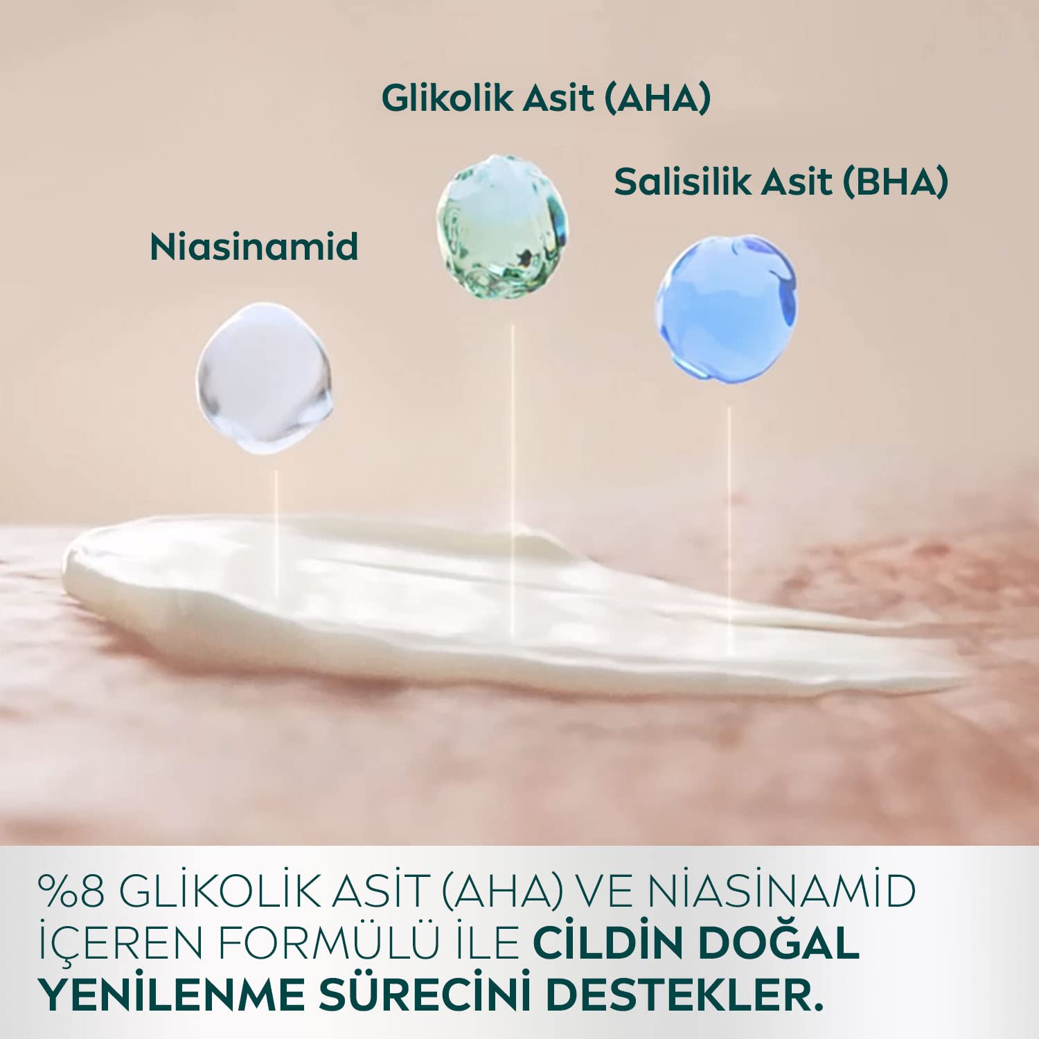 NIVEA Derma Skin Clear Night Exfoliator Gece Arındırıcı Krem 40ml,%8 Glikolik Asit (AHA) ve Salisilik Asit (BHA) ile Sivilce Karşıtı Etki,Eşit Cilt Tonu