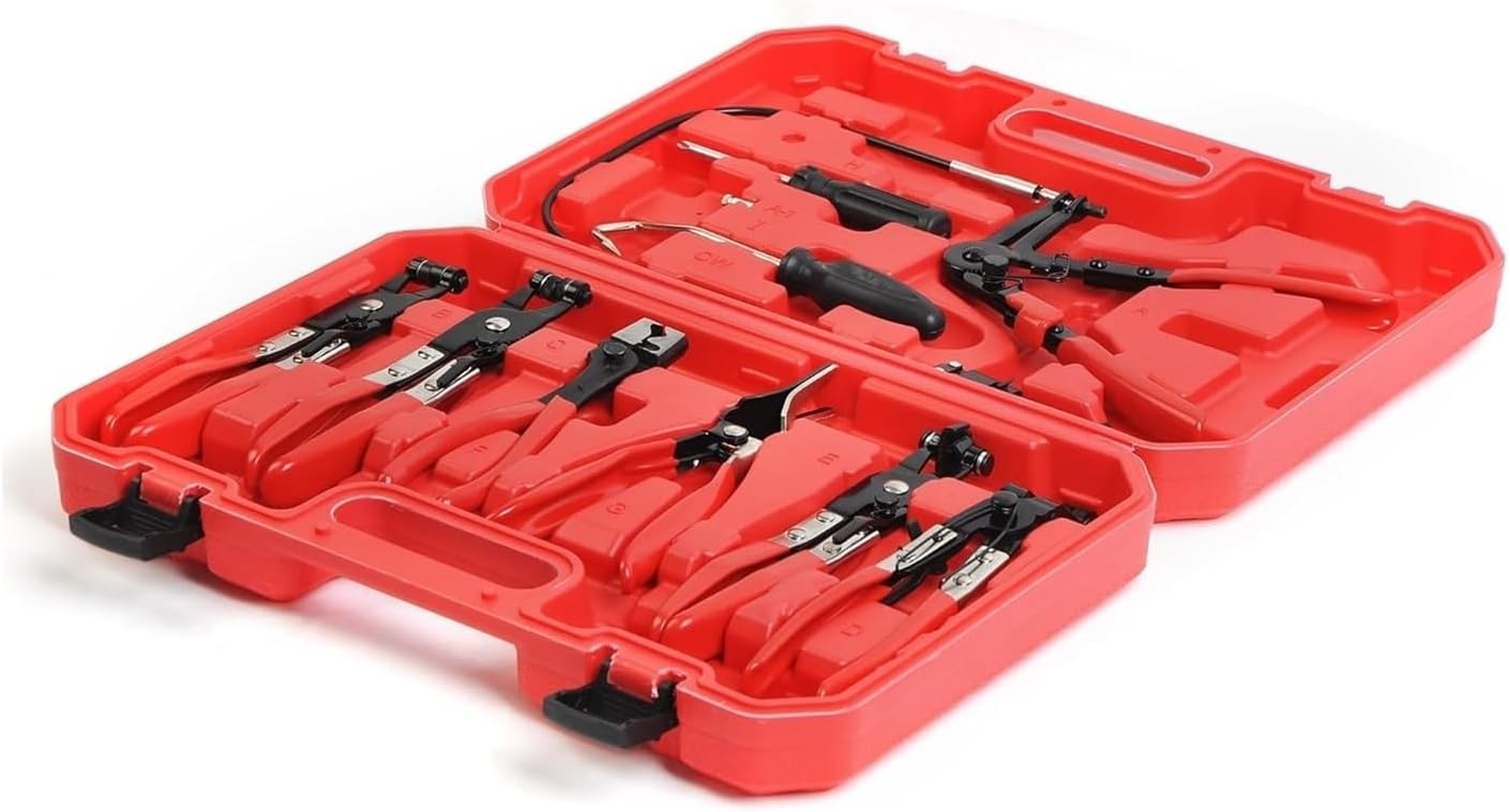 9-Piece Hose Clamp Pliers Set, Automotive Removal Tool Kit For Radiator Coolant Heater Water Lines, Flexible Long Reach Clamp Pliers For Car Truck Engine Repair