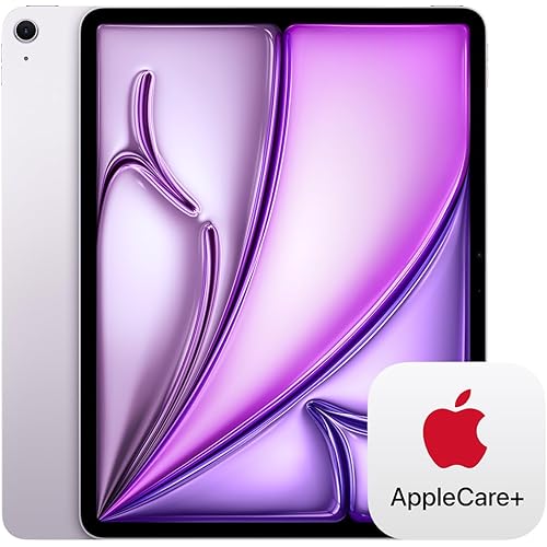Apple iPad Air 13-inch (M2): Liquid Retina Display, 1TB, Landscape 12MP Front Camera/12MP Back Camera, Wi-Fi 6E, All-Day Battery Life — Purple With AppleCare+ (2 Years)