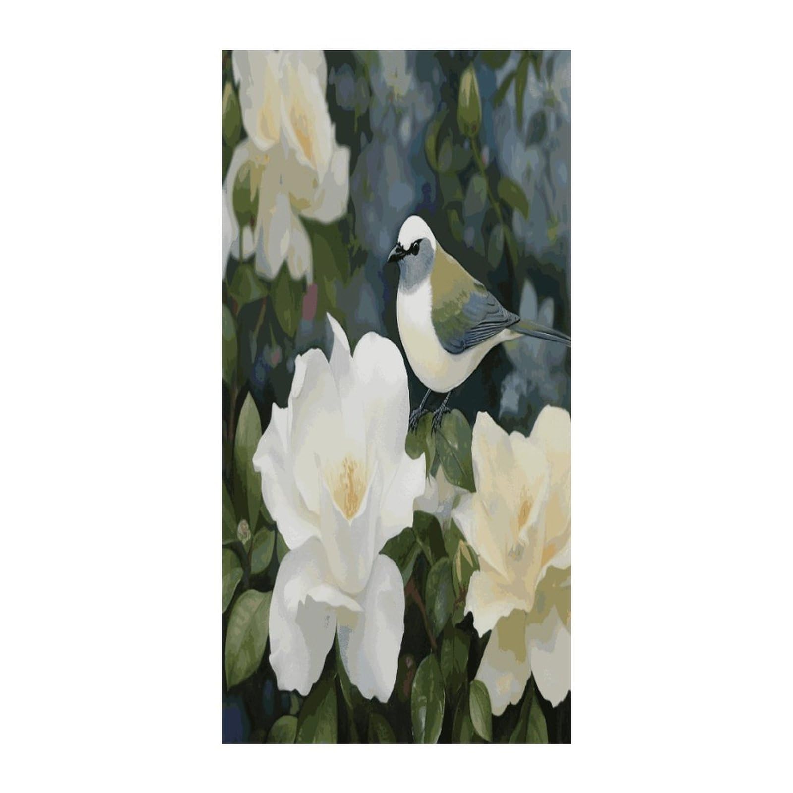 Fekiloot Style Gardenia Flowers Birds Door Curtain Room Divider Curtains