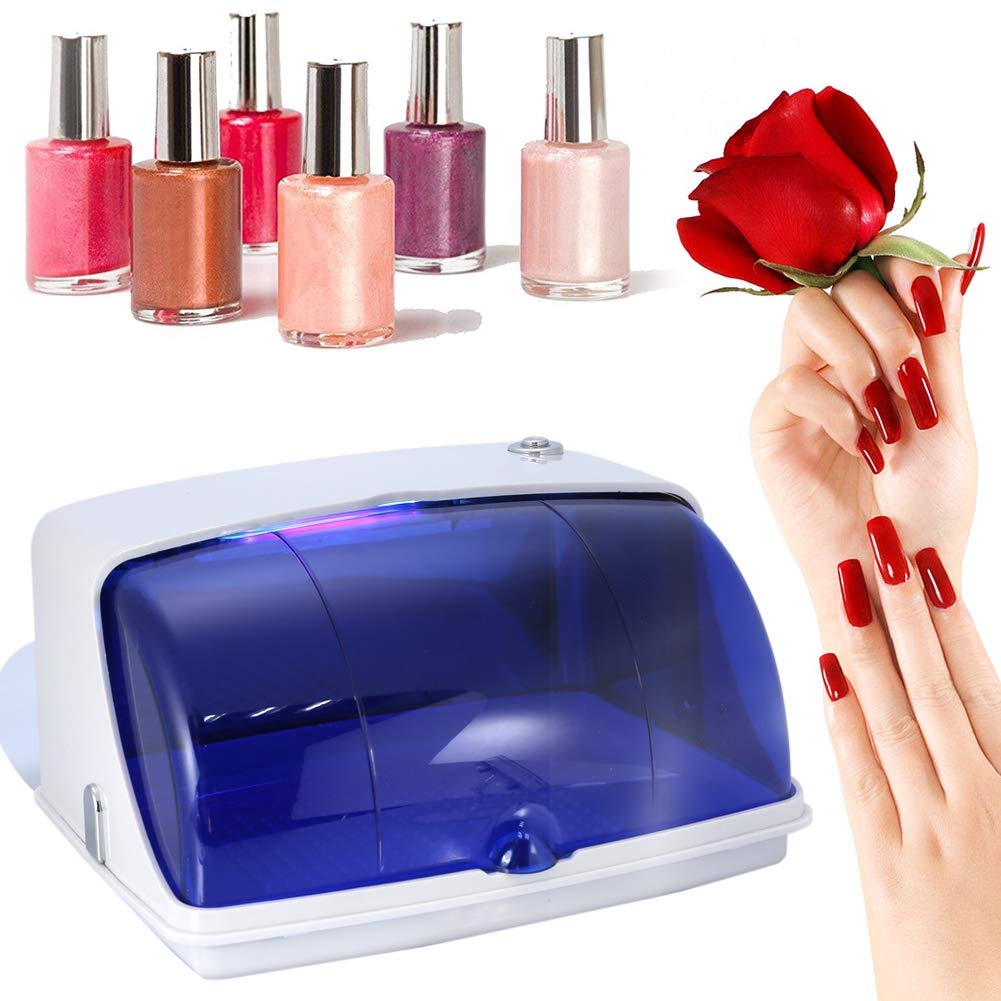8W LED Esterilizador UV, Caja de desinfección profesional con bandeja movible para salones de belleza y manicura y hogar(01)