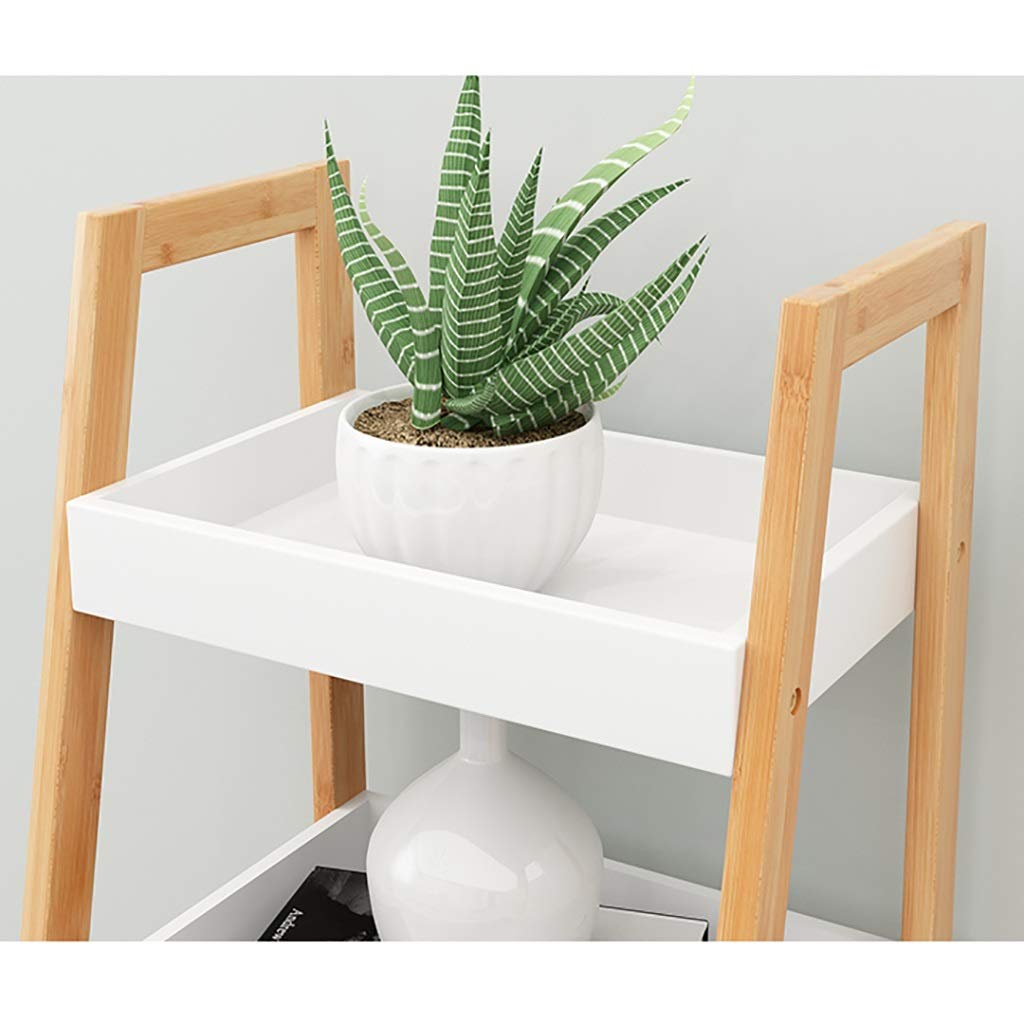 Estantería de bambú de 3 niveles con forma de escalera, para baño, cocina, sala de estar