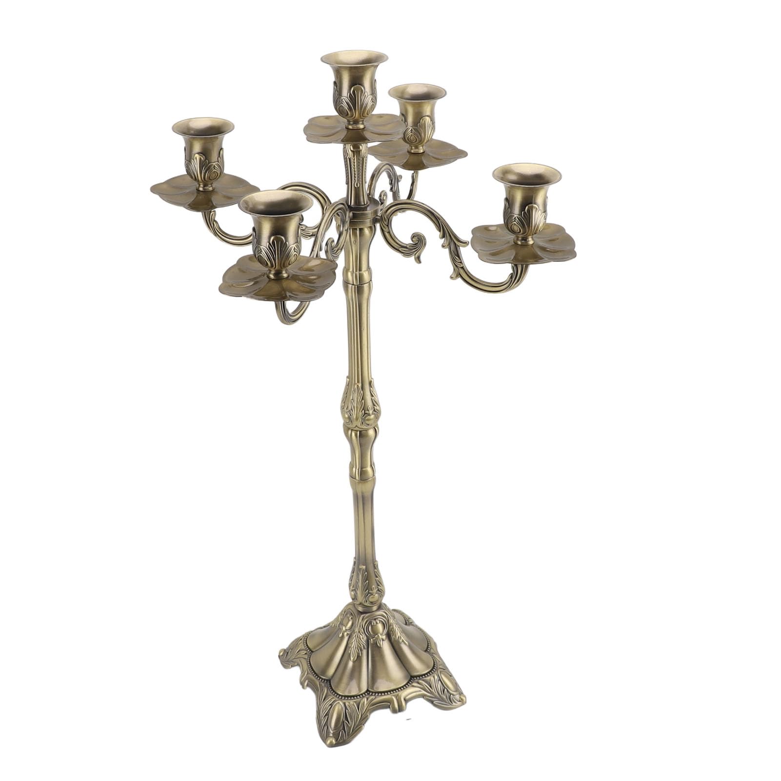 Brązowy świecznik z 5 Główkami w Stylu Vintage, Elegancki Design na Uroczystości świąteczne i Wesela (65 cm/25,6 cala)