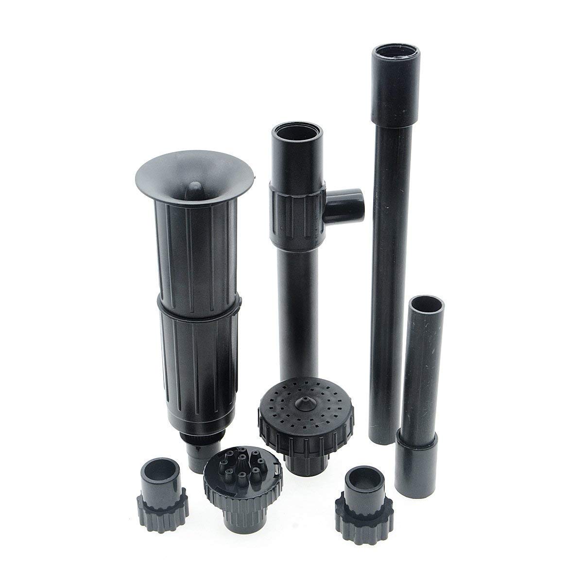 Saim Fountain Nozzle Kit,Water Fountain Spray Head Kit for Garden, Set of 8 pieces, Large Black-image-44