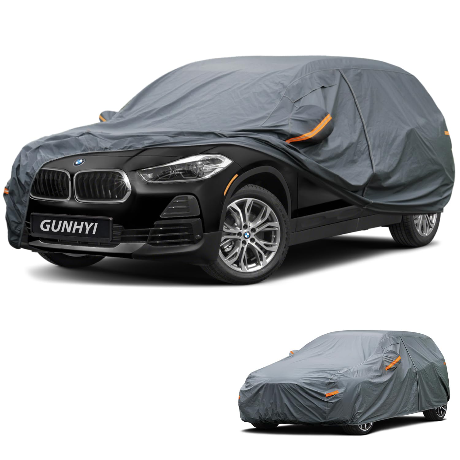 GUNHYI Premium Car Cover Custom Fit BMW X2/iX2, 16 Layers Heavy Duty Car Cover Waterproof All Weather with Zipper Door for Sun Rain Snow Dust Uv Protection