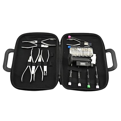 NICHOY Glasses Repair Tool Pliers Set,Professional Adjusting Eyeglasses Plier Set Wtih Portable Bag,Screwdriver Rimless Frame Plier Set,Various Screws Kit (Color:,Size:13pcs)