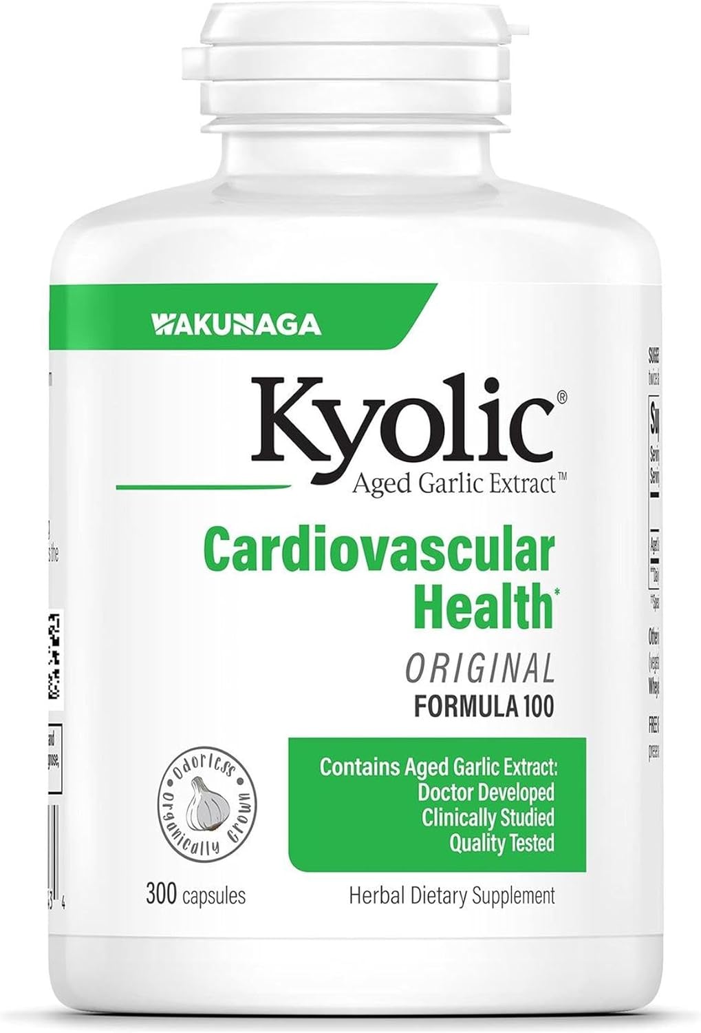 Kyolic Aged Garlic Extract Formula 100, Cardiovascular Health*, 300 Capsules.