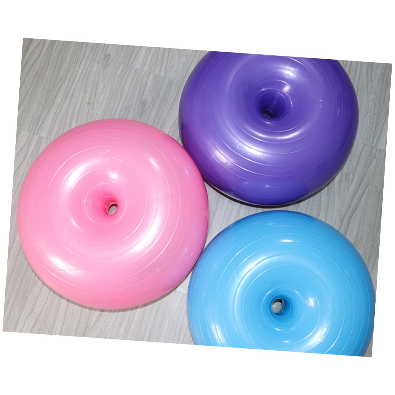 HEMOTON Pallone Yoga Gonfiabile a Ciambella Blu in Pvc con Pompa | Superficie Antiscivolo, Design Anti-scoppio e Alta Aderenza, per Stabilità e Allenamento in Casa