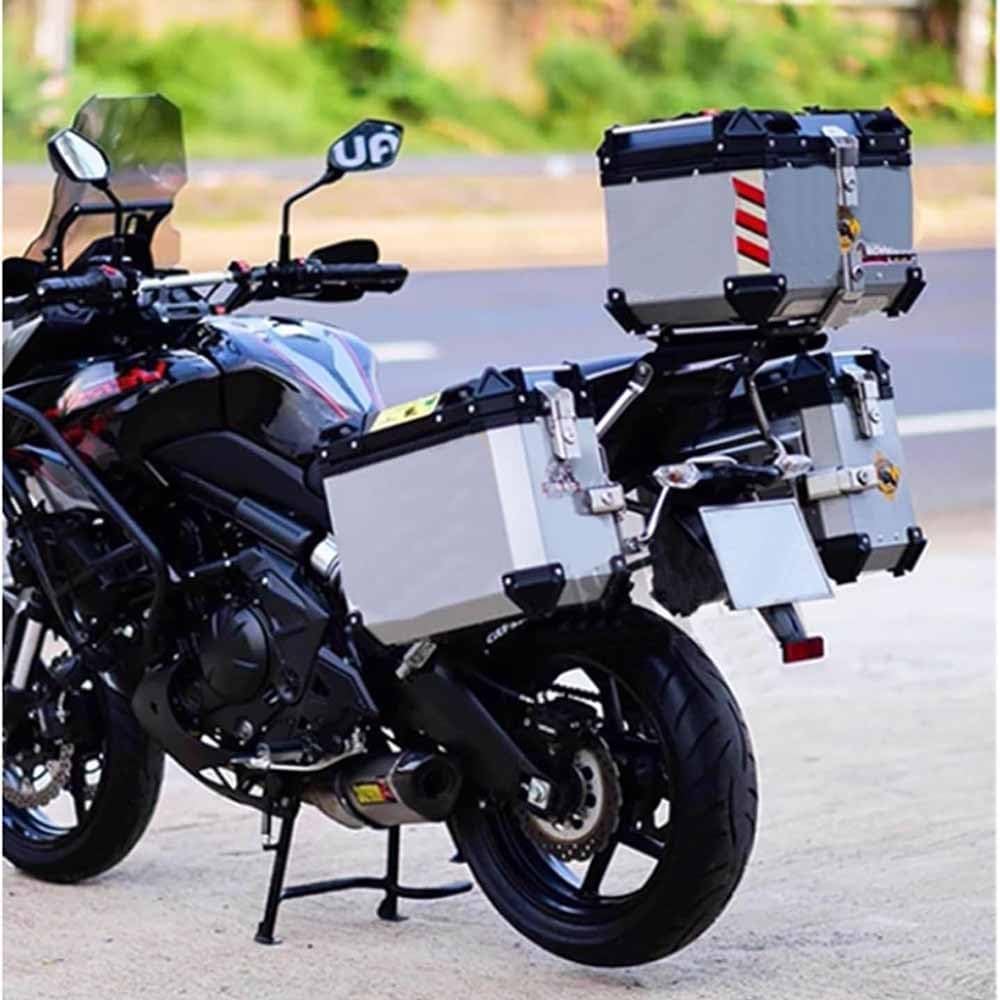 Bauletto Scooter Alluminio Top Case, Baule per moto Impermeabile Valigia Bauletti Per Moto Quad Motorbike Motocicletta, 28L 36L 45L 55L 65L 80L 100L(Silver,28L)
