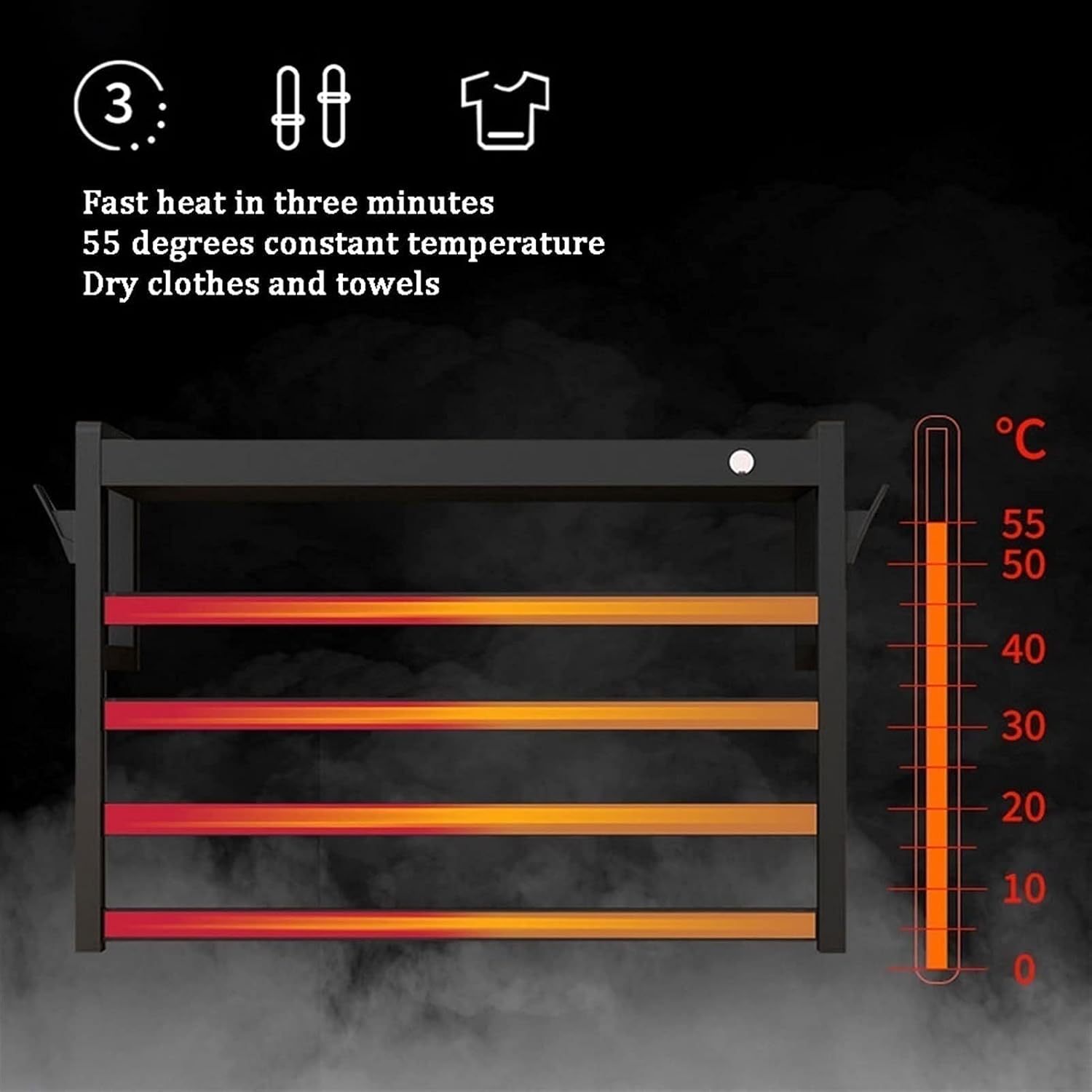 Towel Rack Electric Towel Rack Freestanding Portable Stainless Steel Towel Warmer Mount Electric Plug-in Keep The Bathroom and Towels Dry Easy Install (White)