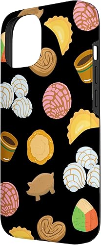 Miniatura 8 de iPhone 14 Conchas Pan Dulce Patrón Negro Teléfono Caja Latina Caja De Regalo