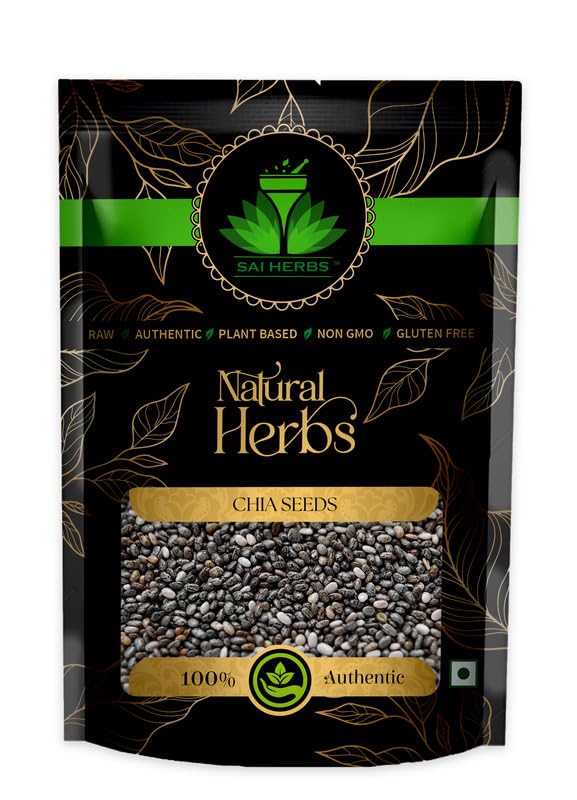 SAI HERBS Chia Seeds Raw | Fibre Rich Seeds for Eating | Raw chia seeds for weight loss with Omega 3 | Pure & Natural (100 Grams)