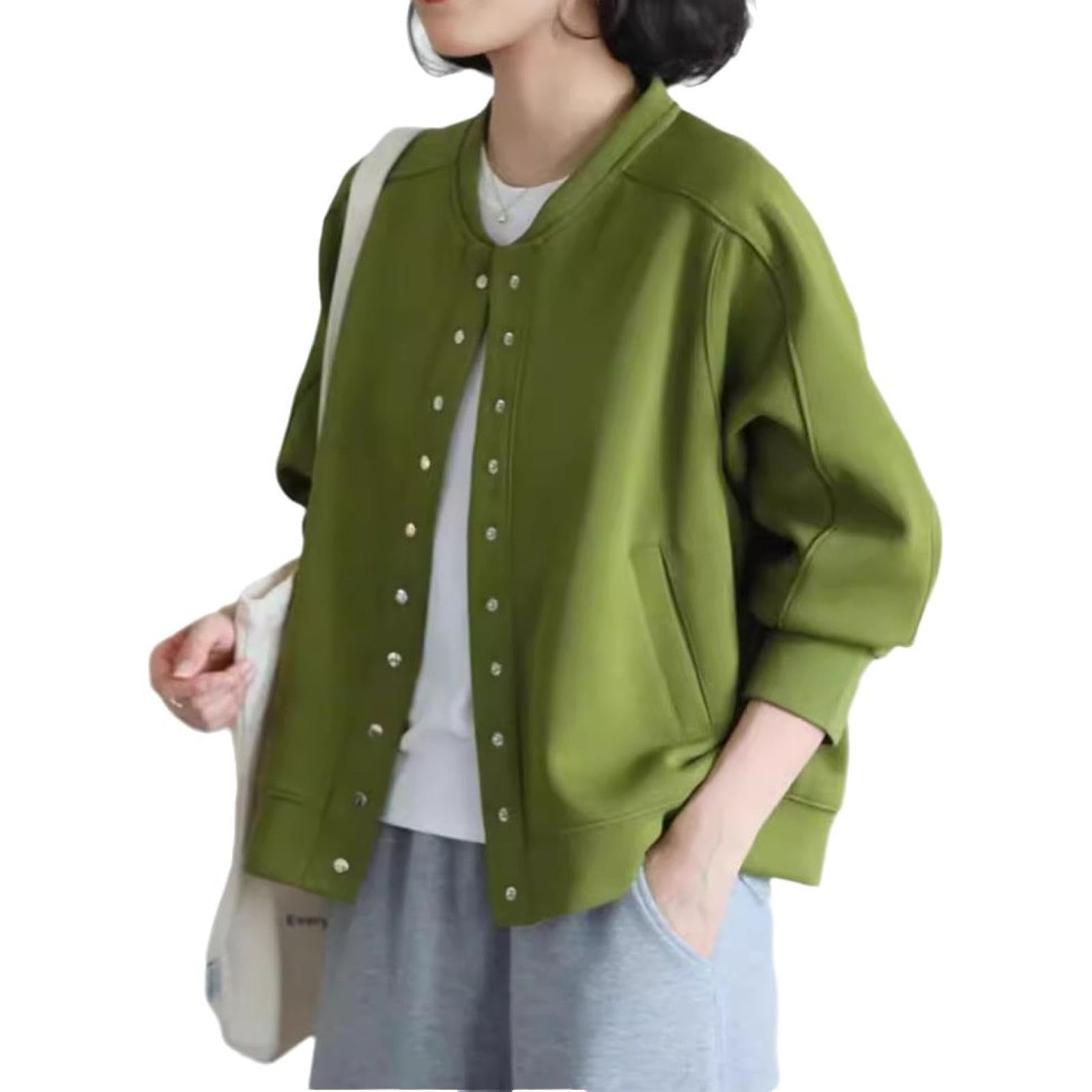 Amazon.co.jp: パーカー ジャケット レディース 秋 長袖 スナップ  