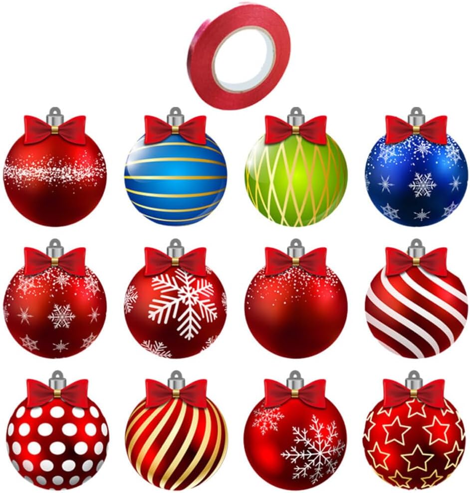 Didiseaon Christmas Tree Balls Set with Ribbon Mini