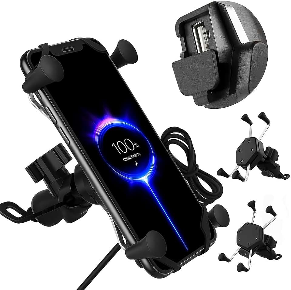 Suporte de Celular para Moto Resistente, Impermeável, Antivibração, Rotação 360°, Designer Ergonômico, Compatível com Celulares Android e iOS