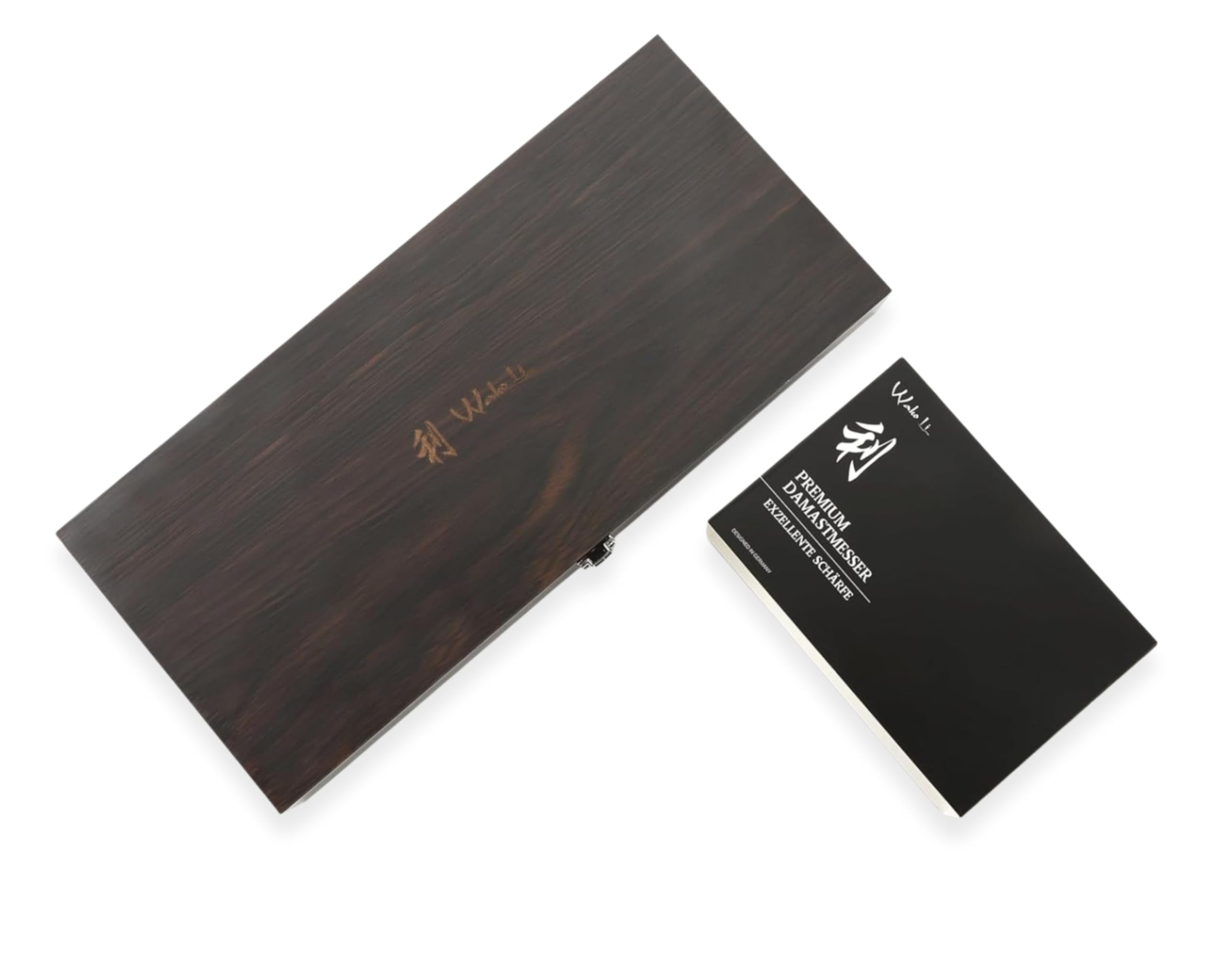 Wakoli EDIB Essentials 3er Messerset aus 67 Lagen Damaststahl mit VG10-Kern | Chefmesser, kleines Chefmesser und Officemesser; Pakkaholzgriffe, Holzbox, 60 ± 2 HRC, für Fleisch, Fisch, Gemüse und Obst