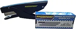 Kit Grampeador de Metal Modelo Alicate para Delivery + 1 Caixa de Grampos com 5000 Unidades Marca Masterprint