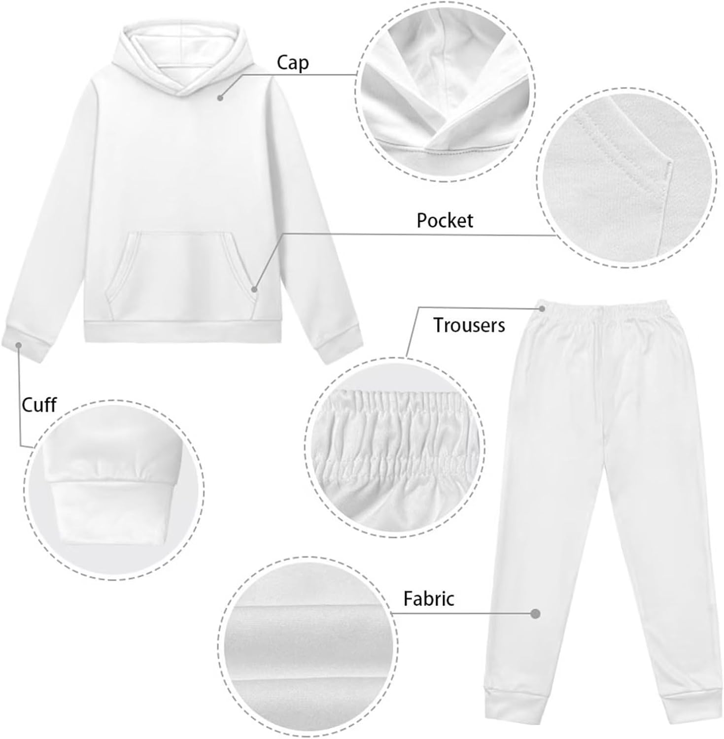FOR U DESIGNS Boys Active Tracksuit Set Jogger Pullover Hoodies and Sweatpants Lightweight