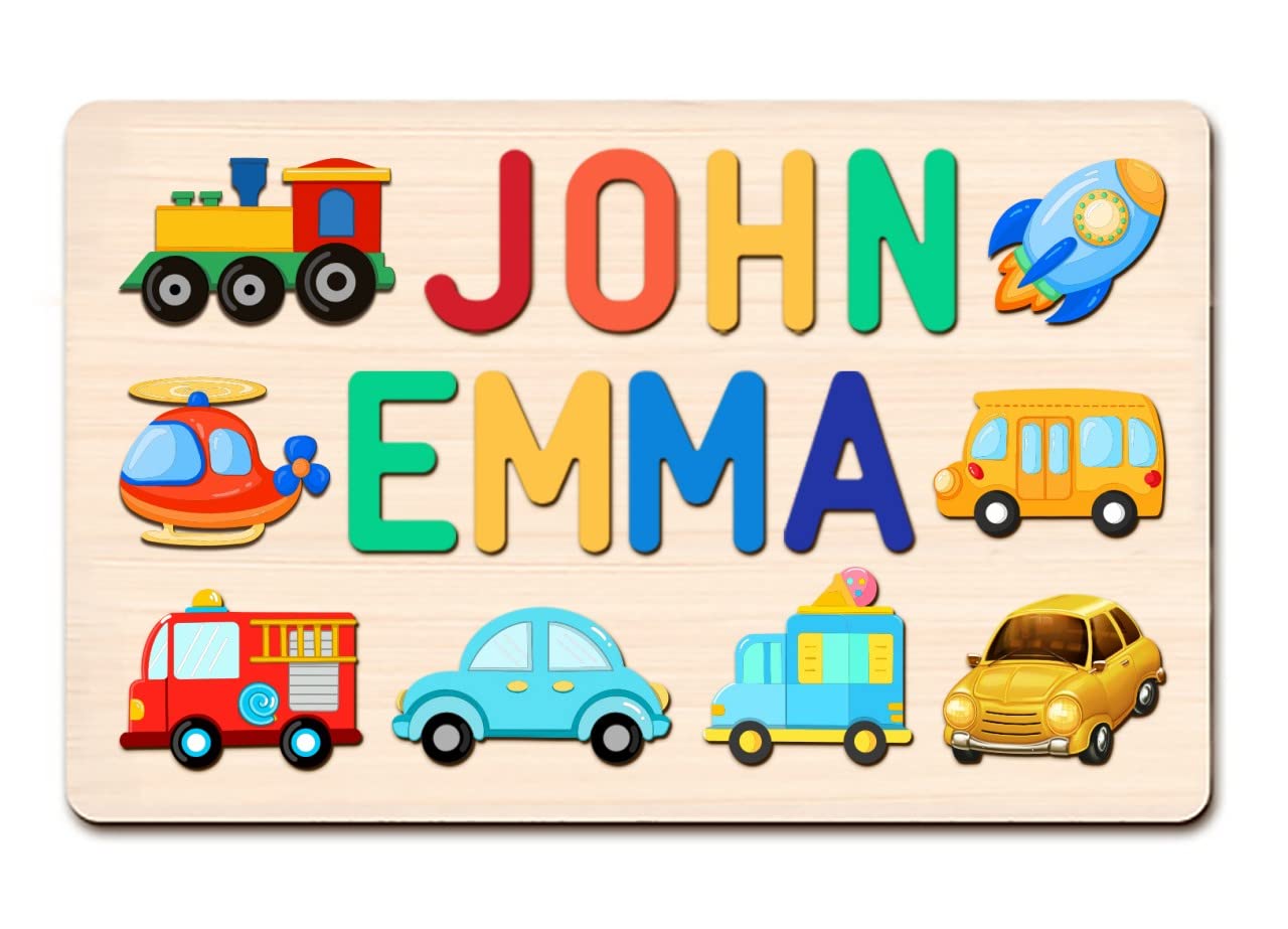 Name Puzzle for Kids Personalized - Easter Basket Stuffers Custom Easter Gifts for Kids - Nursery Gifts Montessori Toys Wooden Toddler Puzzles for Baby.