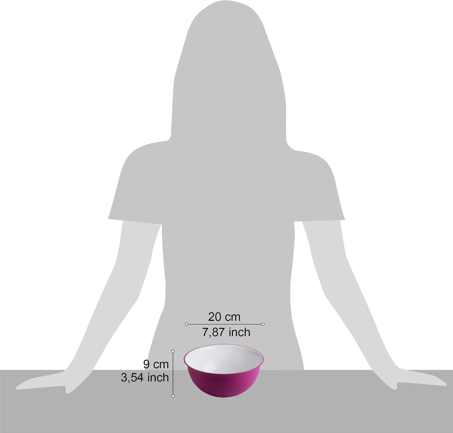 Omada Design Bowl of 50,72 fl oz, Diameter 7,87 inch, White Inside and Colored Outside, in Polypropylene, Sanaliving Line - Image 3