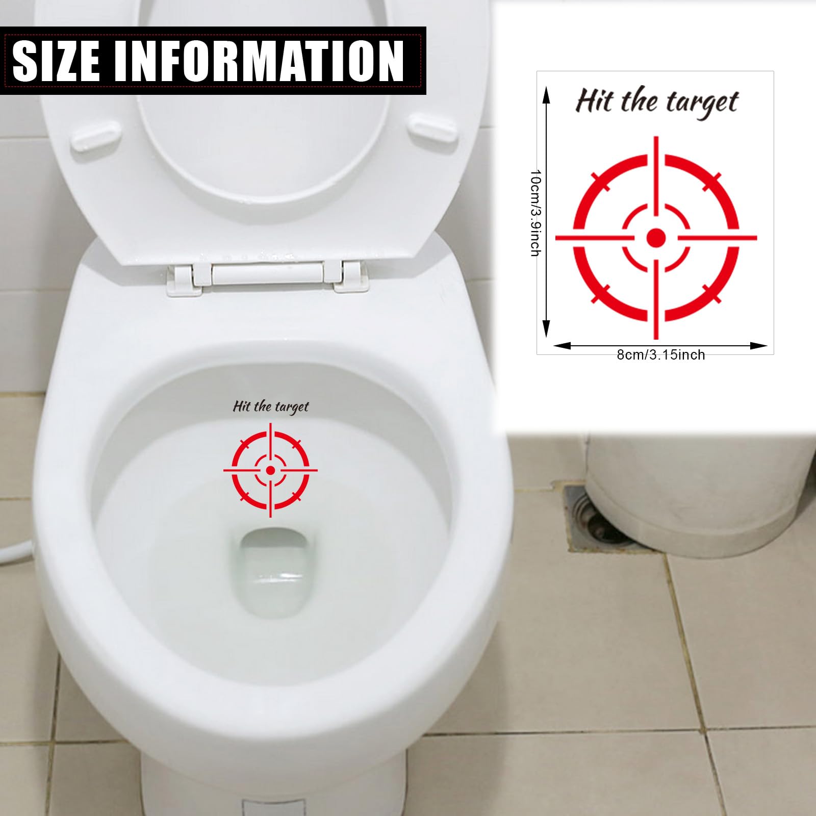 20pcs Toilet Target Aiming Stickers, Waterproof Durable Potty Training Stickers Practical Toilet Training Decals for Boys Bathroom Urinal & Restroom - 2