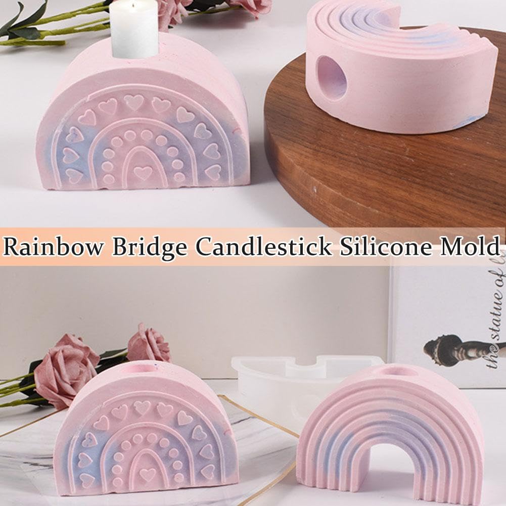 Moules En Silicone 3D Bougie Arc-en-Ciel, Moule à Savon