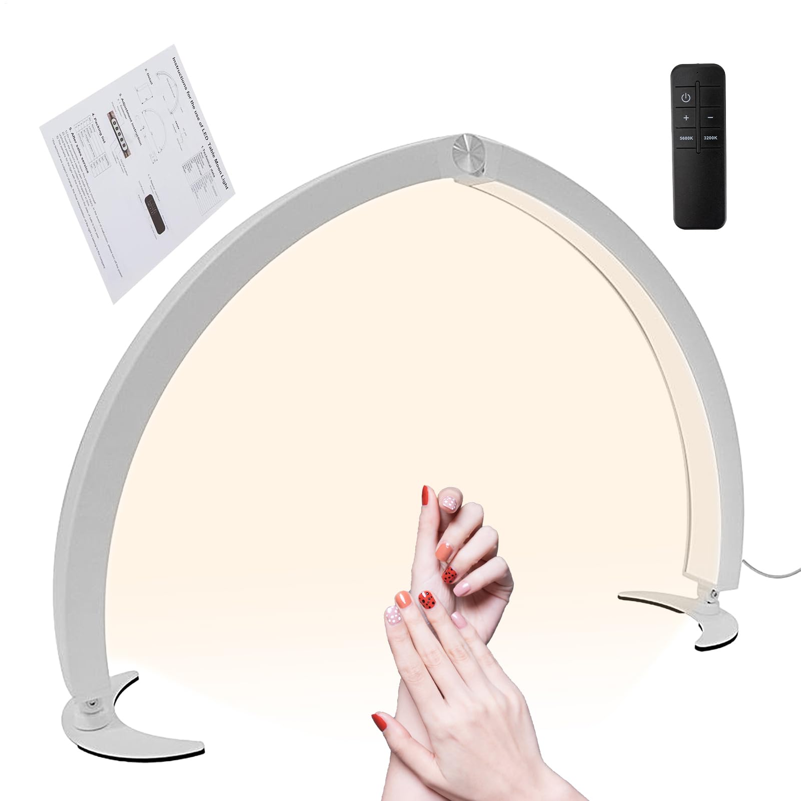 Lampa do Paznokci na Biurko Składane Narzędzie do Manicure z Pilotem | Lampa do Manicure do Salonu Kosmetycznego Prezent dla dziewczyny żony przyjaciółki siostry córki do domu w podróży na