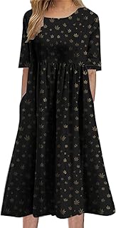 Beach Maxi Dress for Maternity Women Summer Boho Floral Printed Flowy Dresses Short Sleeve with Pockets - Buy now