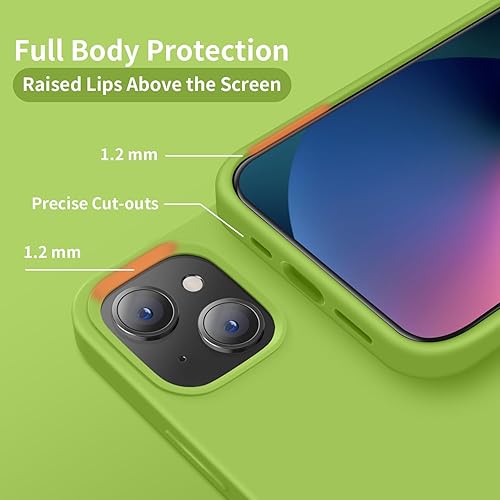 Miniatura 4 de Cordking Funda para iPhone 13, iPhone 14, silicona ultra delgada, a prueba de golpes, funda protectora con forro de microfibra suave antiarañazos,