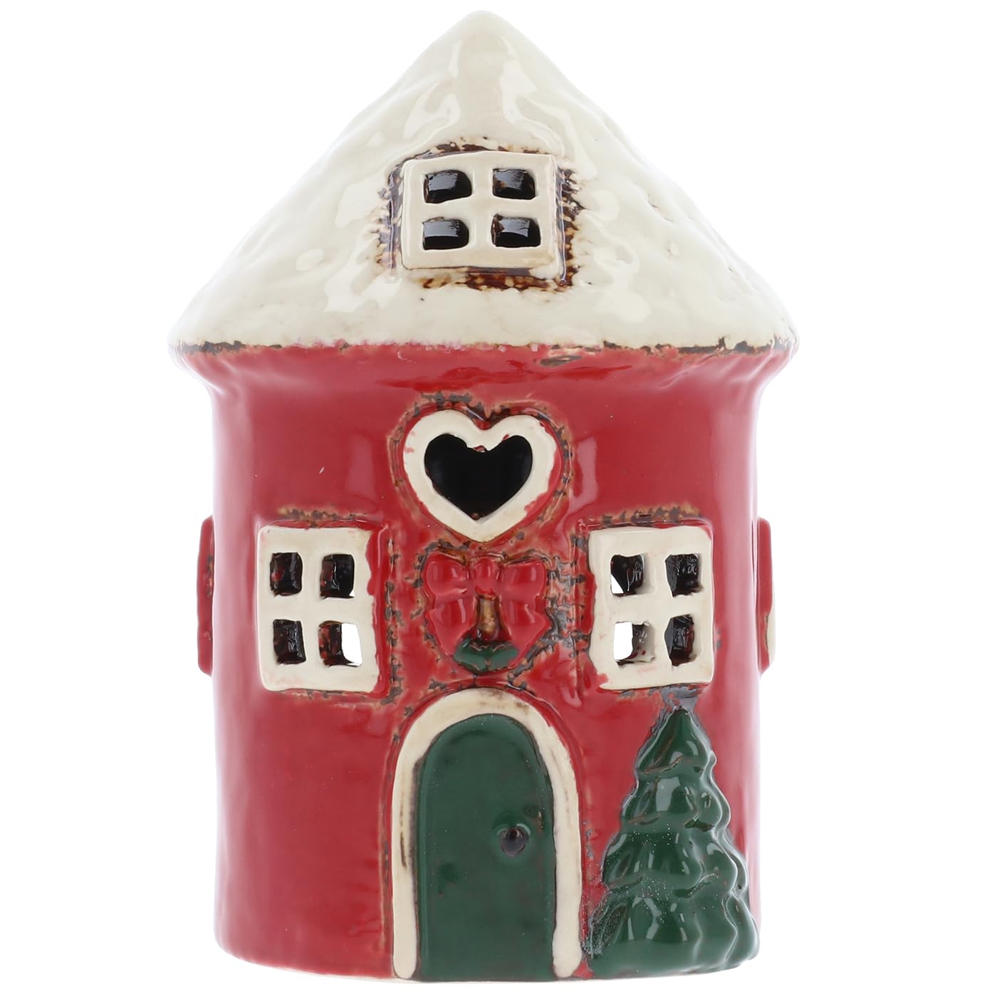 Ceramic Red House Tealight Candle Christmas Village Pottery