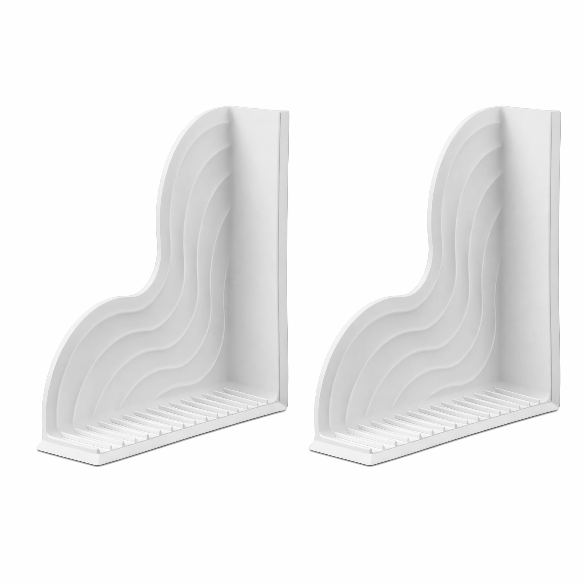 TUNEYA Silicone Bathtub Splash Guard with Suction Cups, White