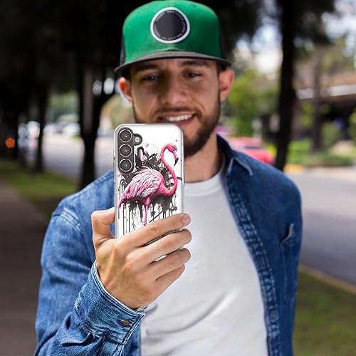 Miniatura 6 de Mundaze - Case for Samsung Galaxy A32 Slim Hybrid Shockproof Hard Shell Soft TPU Heavy Duty Protective Phone Cover - Pink Flamingo Painting Graffiti
