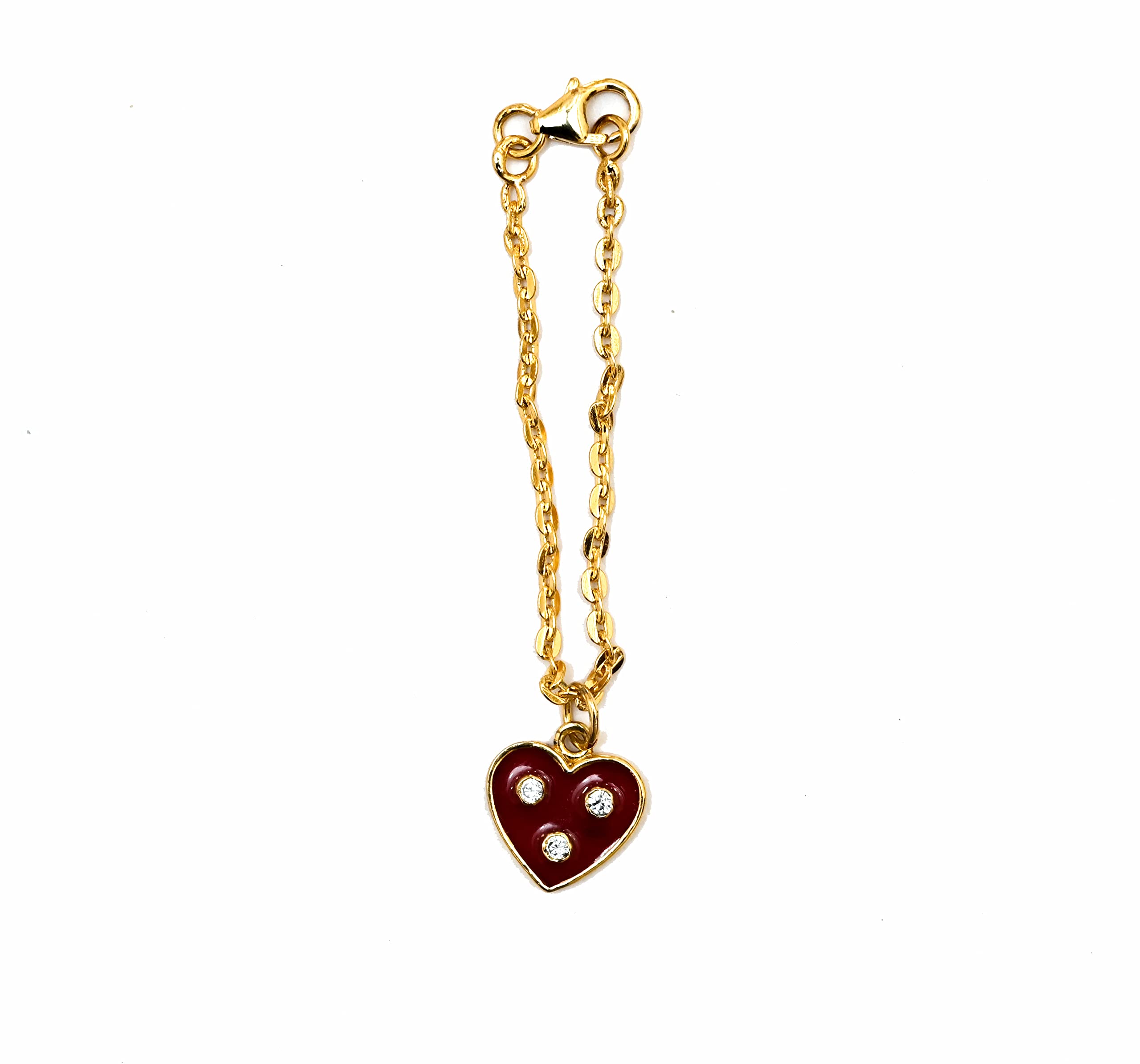 Red Heart Watch Charm for Girls and Women, 925 Sterling Silver Evil eye Watch Charm with Cubic Zirconia Gemstone - Ideal Gift for ladies - Gold Polish-image-25