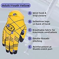 Vista 2 de Seibertron B-A-R PRO 2.0 - Guantes insignia de bateo para béisbol, sóftbol y Teeball, con super agarre, ajuste de dedo, múltiples tamaños 11 + 5