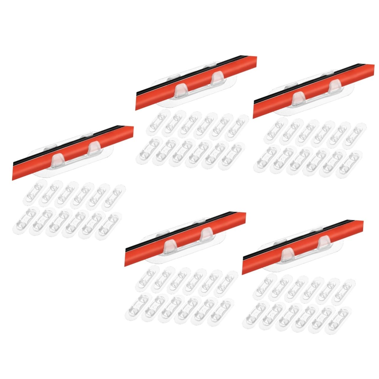SHINEOFI 5 Ensembles Clip De Câble Transparent De Supports Adhésifs Pour Gestion De Câbles Fixation Sécure Facile À Utiliser Pour De Bureau Maison 30 Pièces * 5