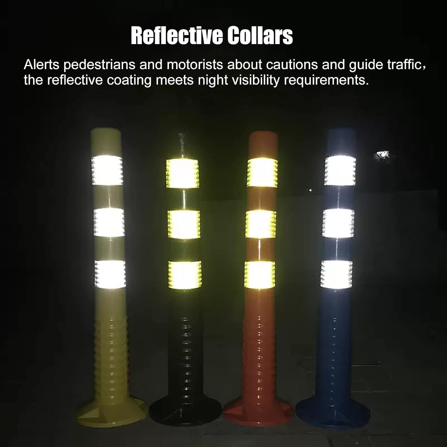 Juego de 6 Conos de Seguridad de 76 cm (30") - Postes de tráfico de plástico Flexible para barreras de Acceso, delimitadores de estacionamientos de hoteles, cercas de Seguridad para Exterior