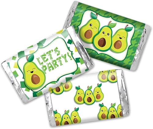 AmandaCreation - Mini envoltorios de calcomanías de chocolate para niños, 45 etiquetas envolventes envolventes de 1.4 x 2.6 pulgadas de Trio of