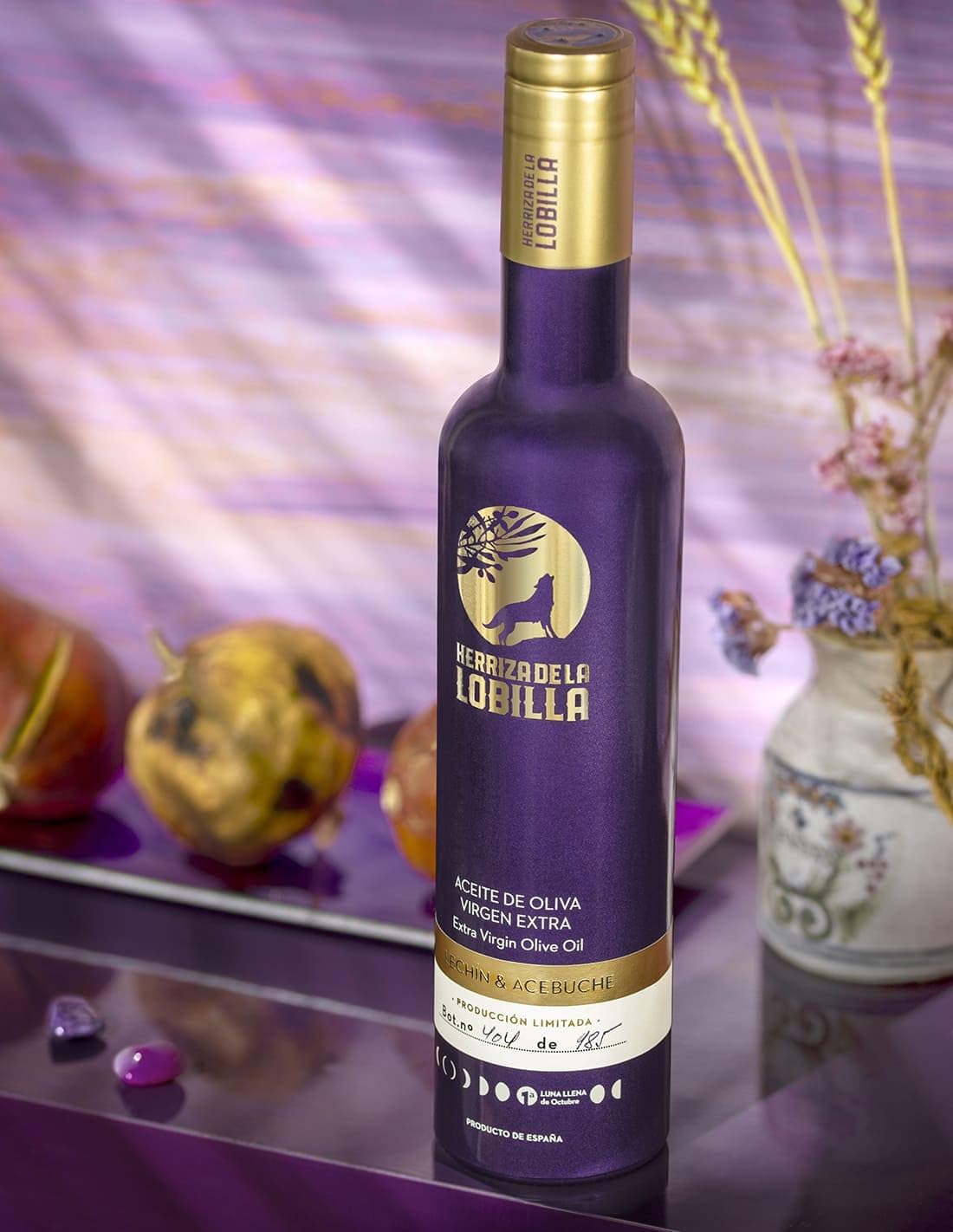 Herriza de la Lobilla | Huile d'olive extra vierge, variétés Lechin et Acebuche - Bouteille de 500 ml - Riche en polyphénols et en vitamine E