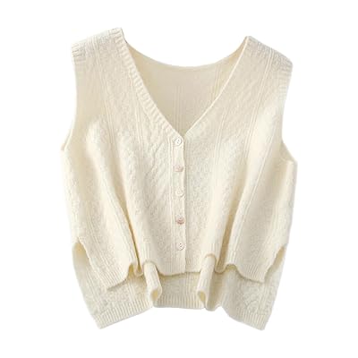 CALANDIS™ Women Sweater Vest Breathable V Neck Casual Fashion Jumpers Sleeveless Gilet White | Coats & Jackets | Womens 